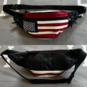 🇺🇸 USA Flag Real Leather Belt Bag